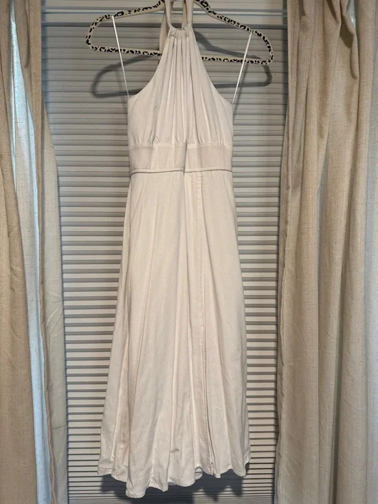 Francesca's Collections White Halter Waist Midi Dress - Picture 3 of 5